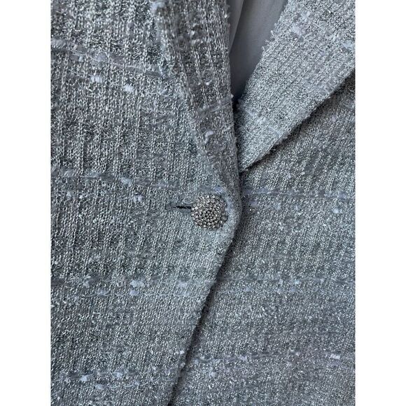 St. John Evening Silver Metallic Knit Shift Dress & Match Blazer Size 8 - Picture 3 of 8